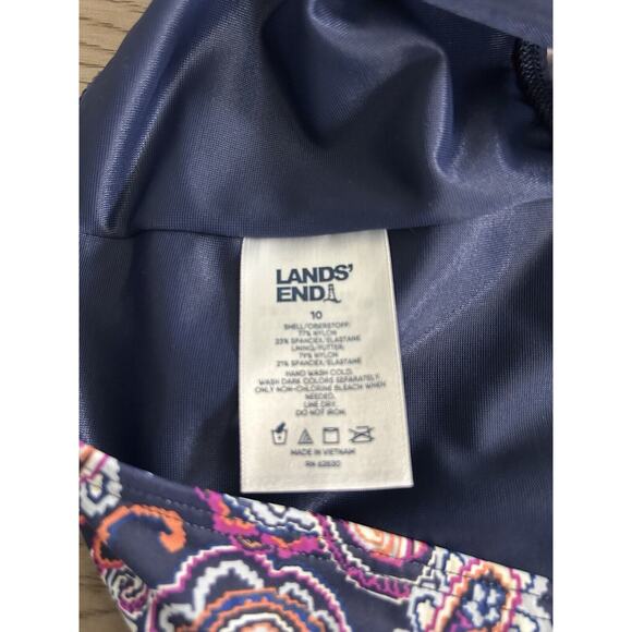 Lands’ End Navy Paisley Tummy Control Stretch Moisture Wick Skirt Skort size 10 - Picture 6 of 6